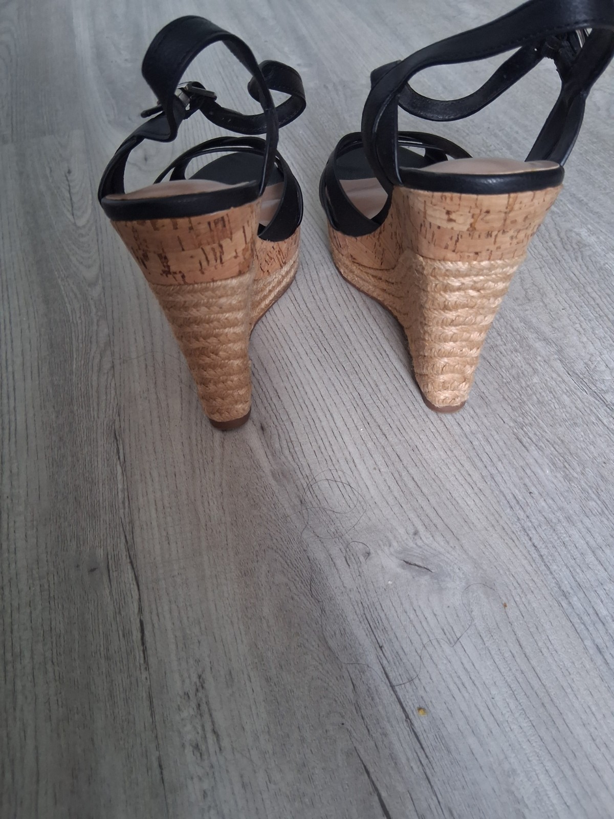 Charles by Charles David Black Criss Cross Wedge Sandals Size 8M