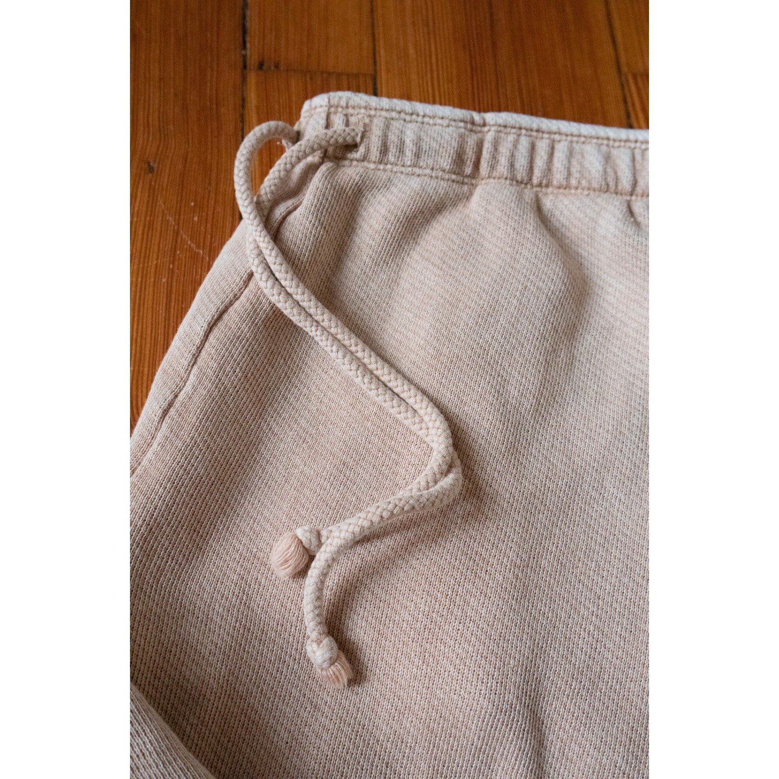 American Eagle Womens Medium Tan Waffle Knit Wide Leg Lounge Pants Cropped Sweat