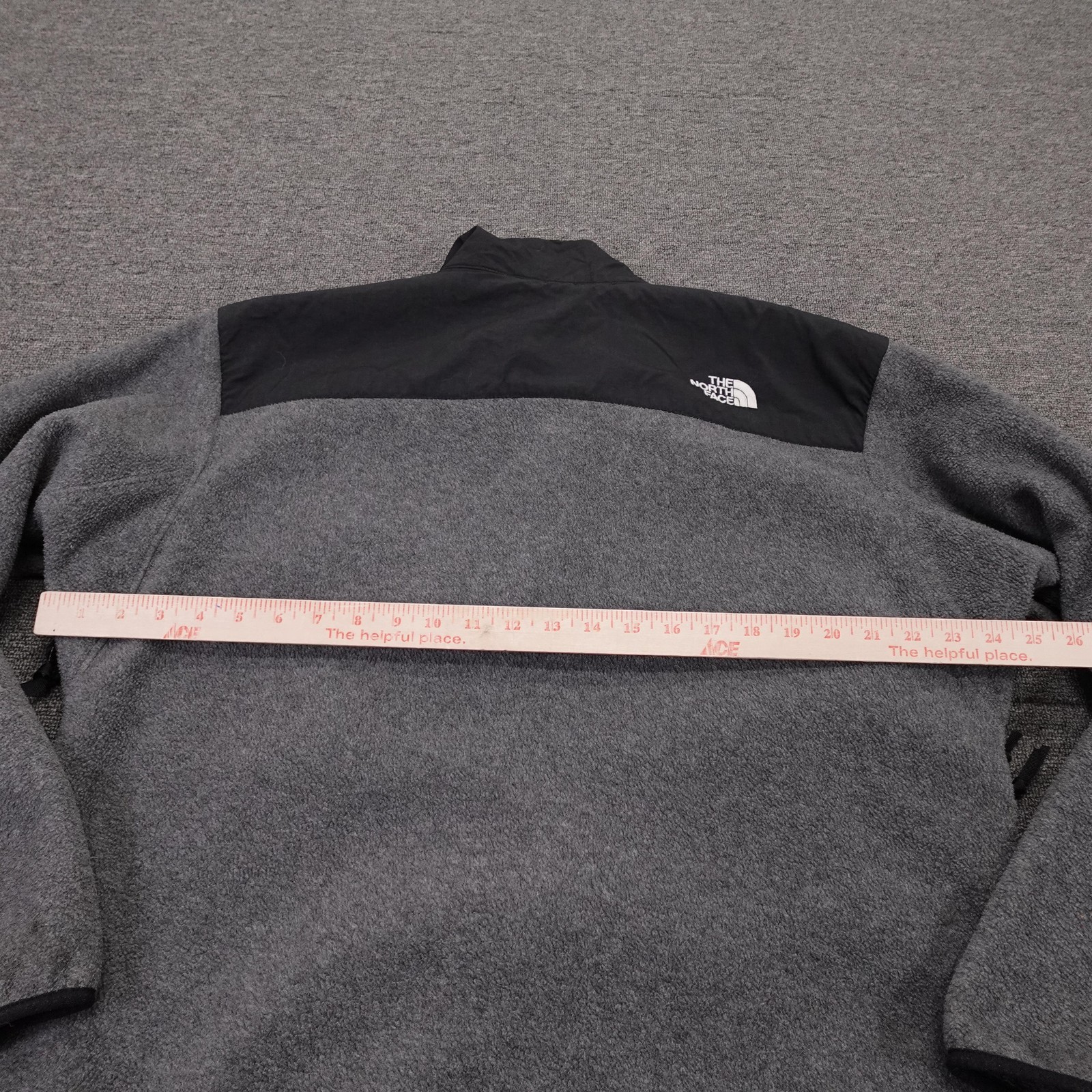 The North Face Jacket Mens Large Gray Black Denali Fleece Full Zip Pockets