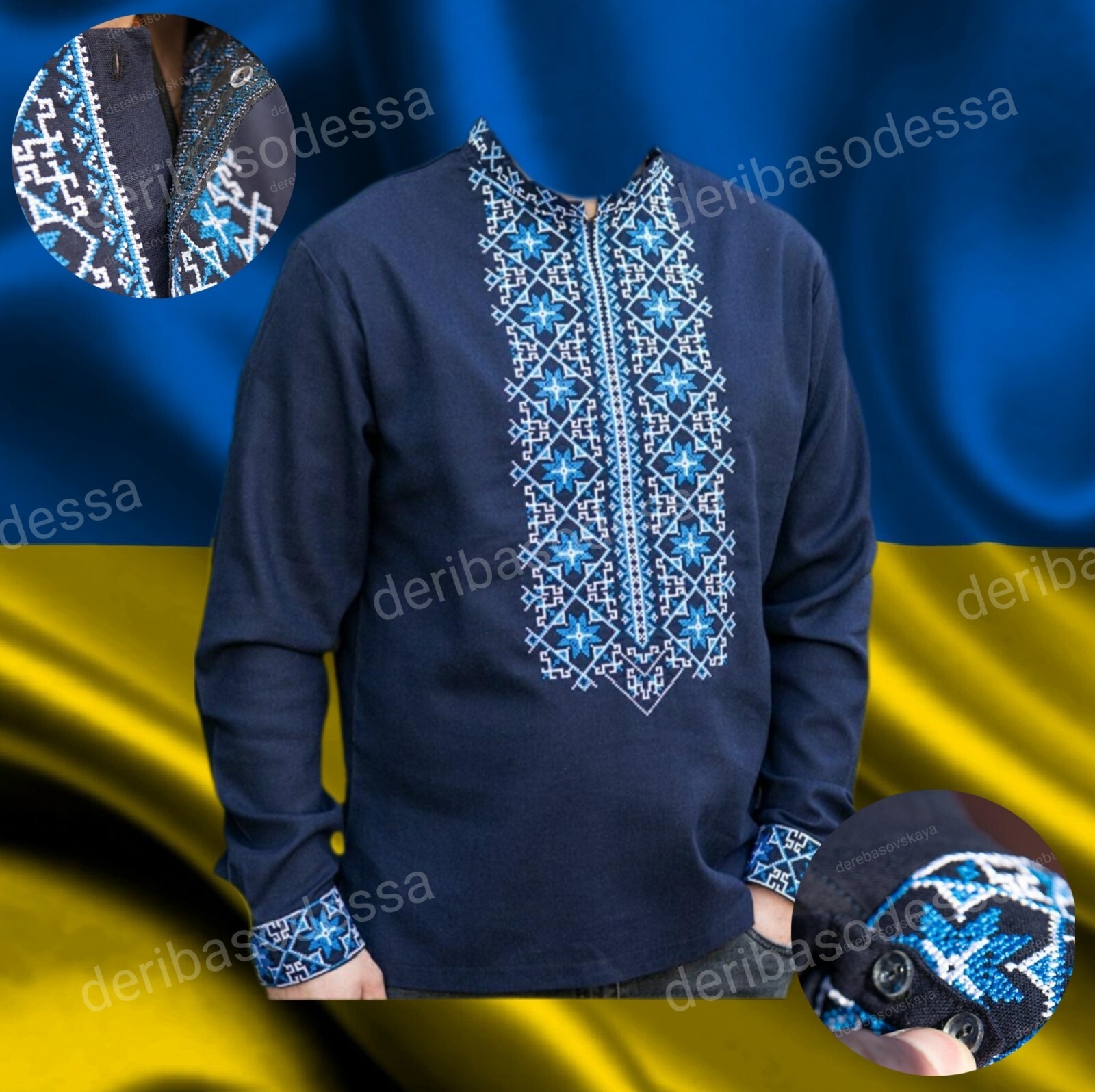 Traditional Ukrainian embroidered shirt for men Vyshyvanka S,M,L,XL,2XL,3XL,4XL