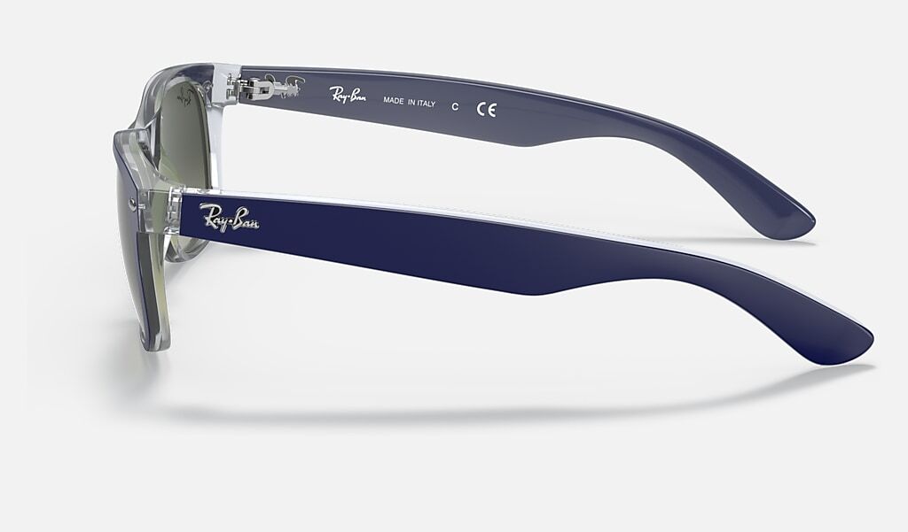 Ray-Ban New Wayfarer Mix Matte Blue/Transparent Grey Gradient 52 mm Sunglasses