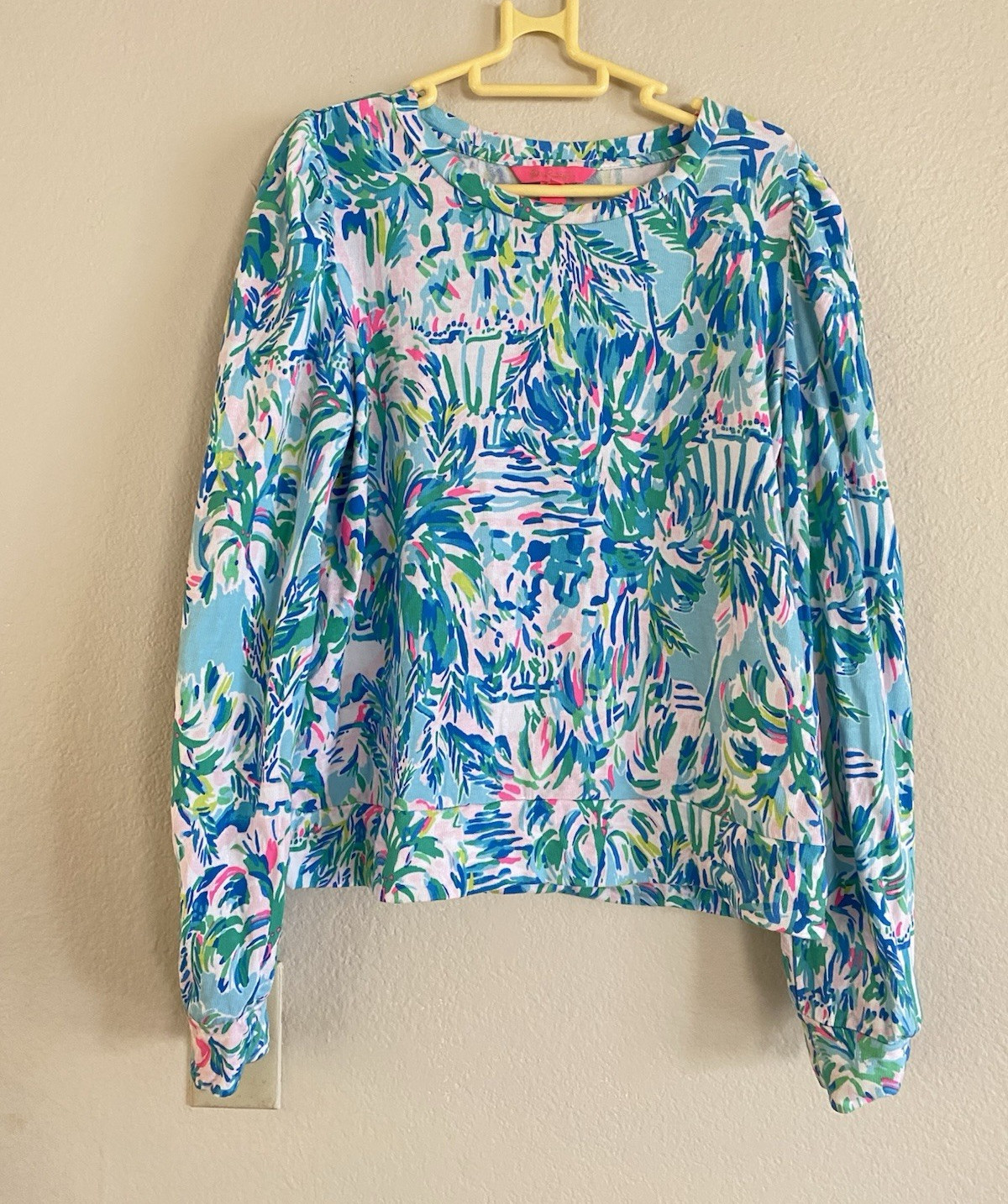 Lilly Pulitzer Women’s Multicolor Floral 100% Cotton Knit Ruffle Sweatshirt M