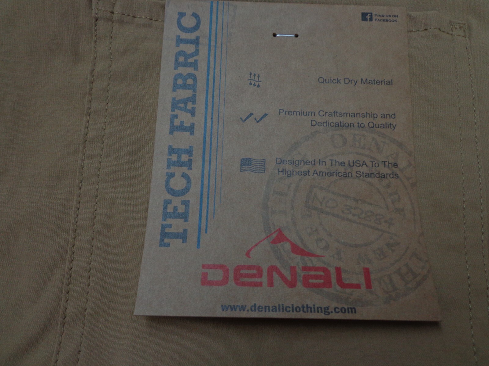 DENALI Moccasin Brown Tech Fabric Stretch Pants NWT 34/32 MSRP $54