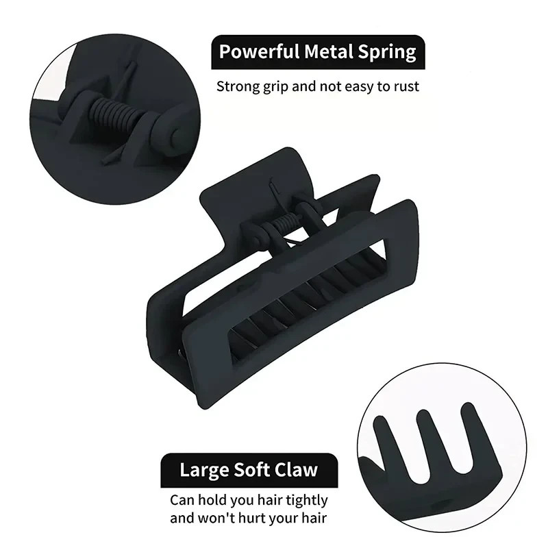 4Pcs/Set Women Girls Claw Clips Coffee Black Hair Claw Nonslip Crab Hairpins Bar