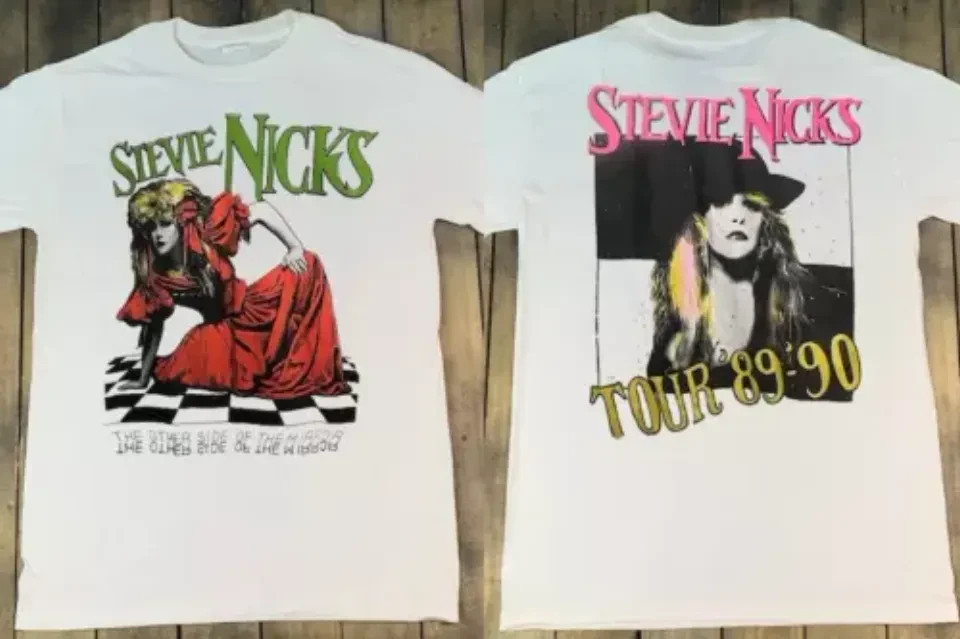 Stevie Nicks Other Side of the Mirror Tour 1989-1990 T-Shirt, Cotton Short Sleev