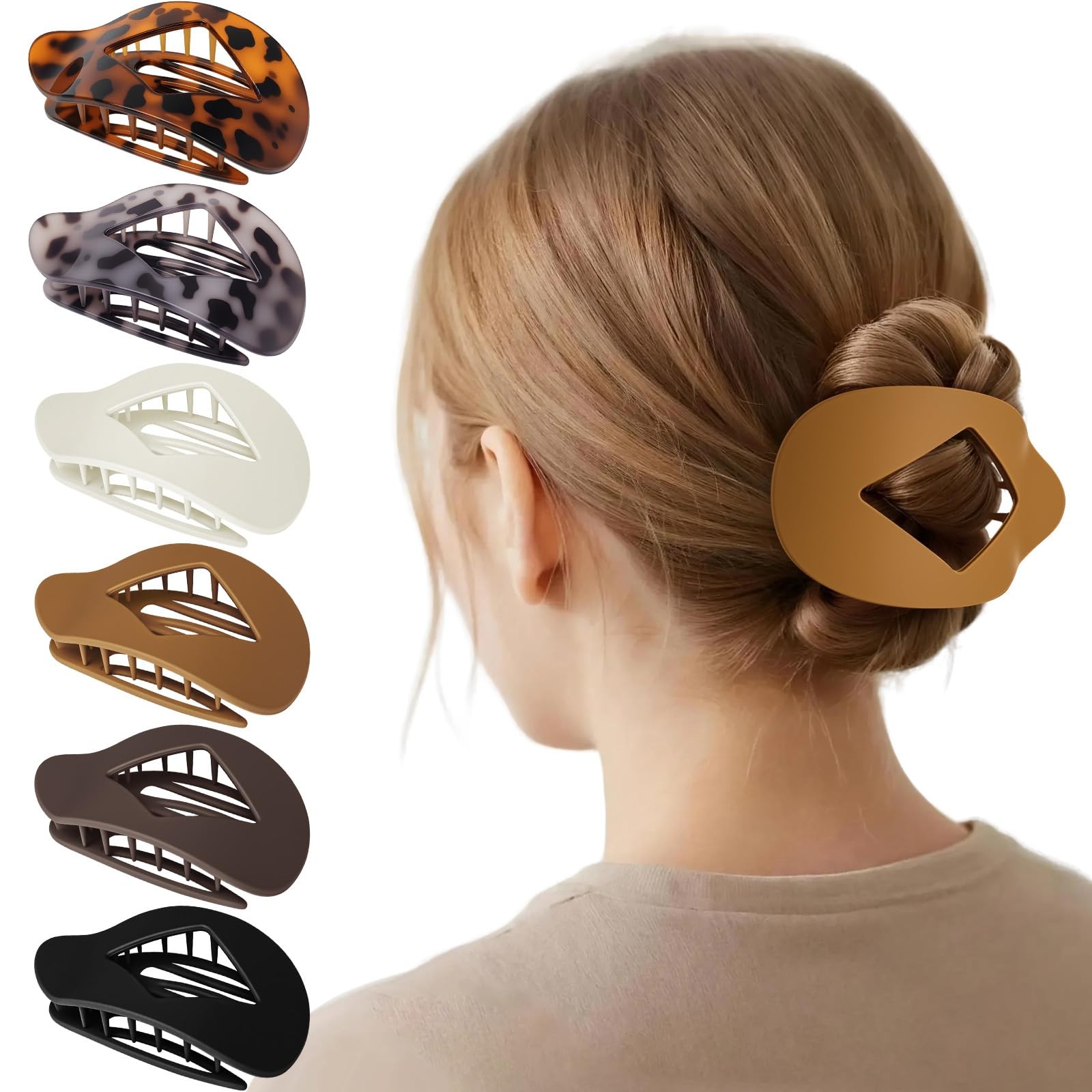 French Hair Clips,Flat Clips for 1 Count (Pack of 6), Multicolor