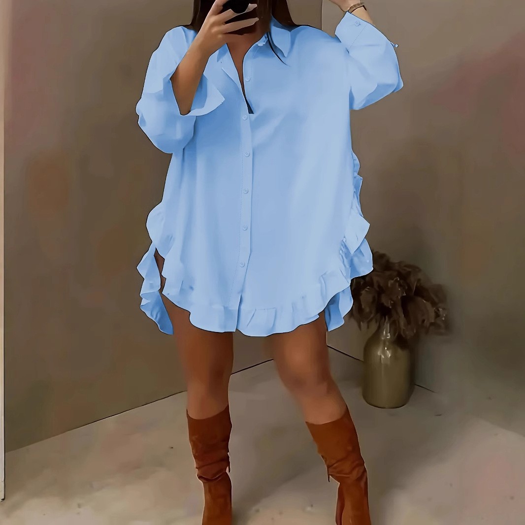 Spring And Summer Shirt Loose Solid Color Women’s Clothing