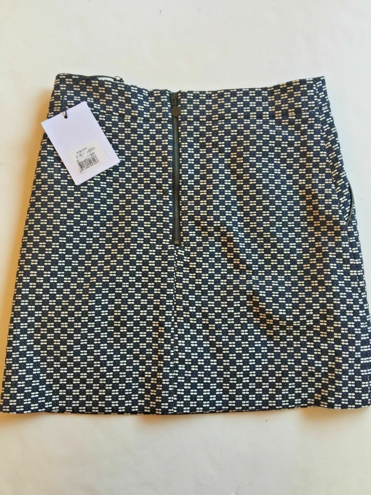NWT NEW Suncoo Womens Florette Black White Skirt T0 MARINE FAUVE