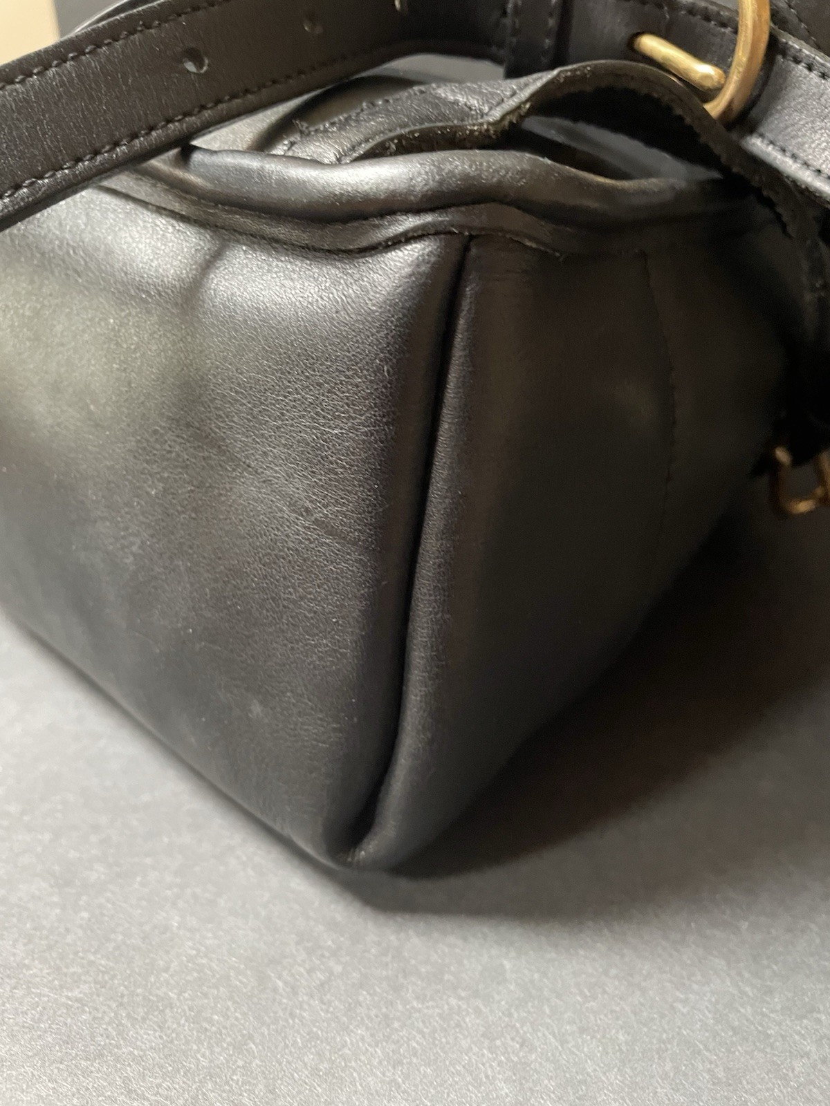 COACH Vintage Mini Turnlock Backpack Black Glove Tanned Leather USA 9960
