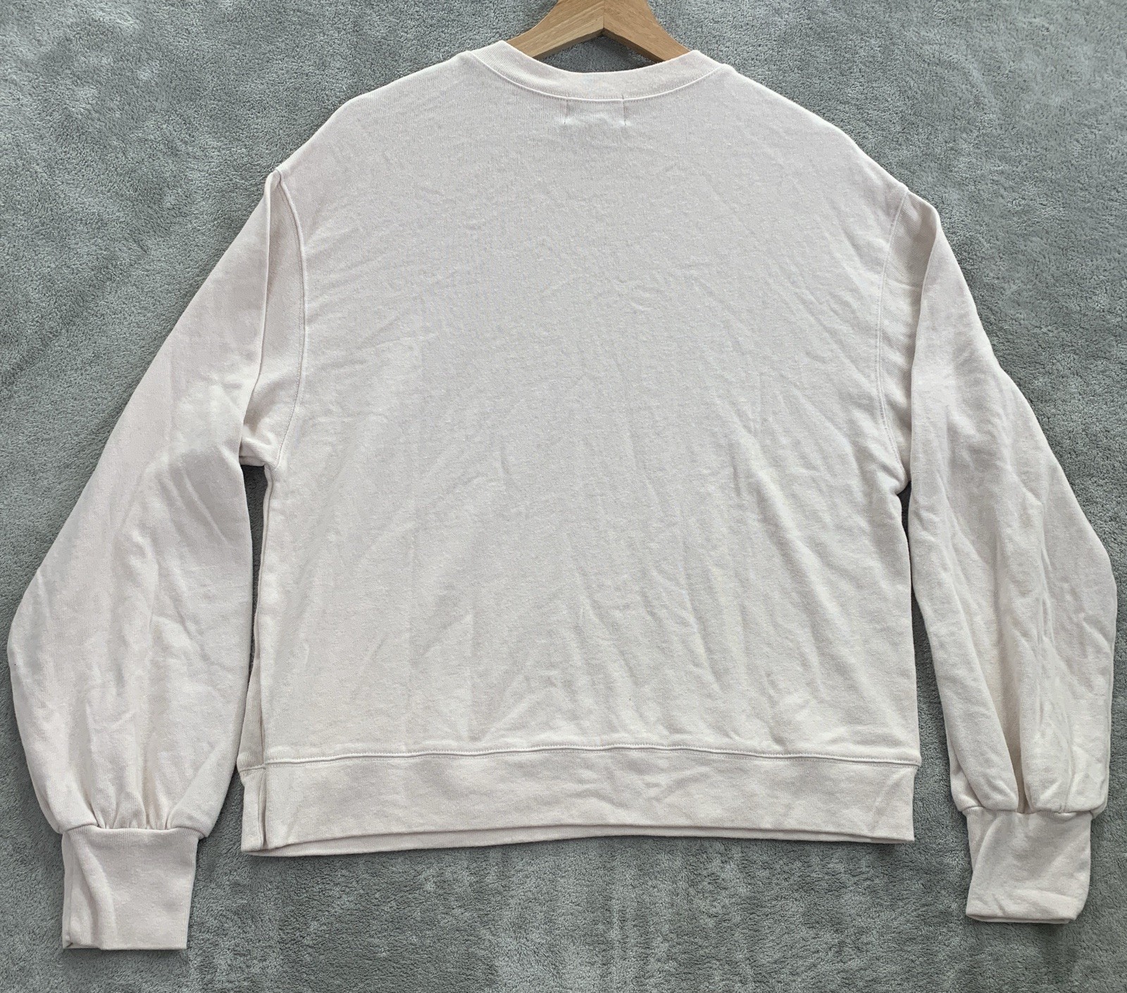 MONROW Sweater Womens M Cozy Comfy Sweatshirt Bone Crewneck Pullover Long Sleeve