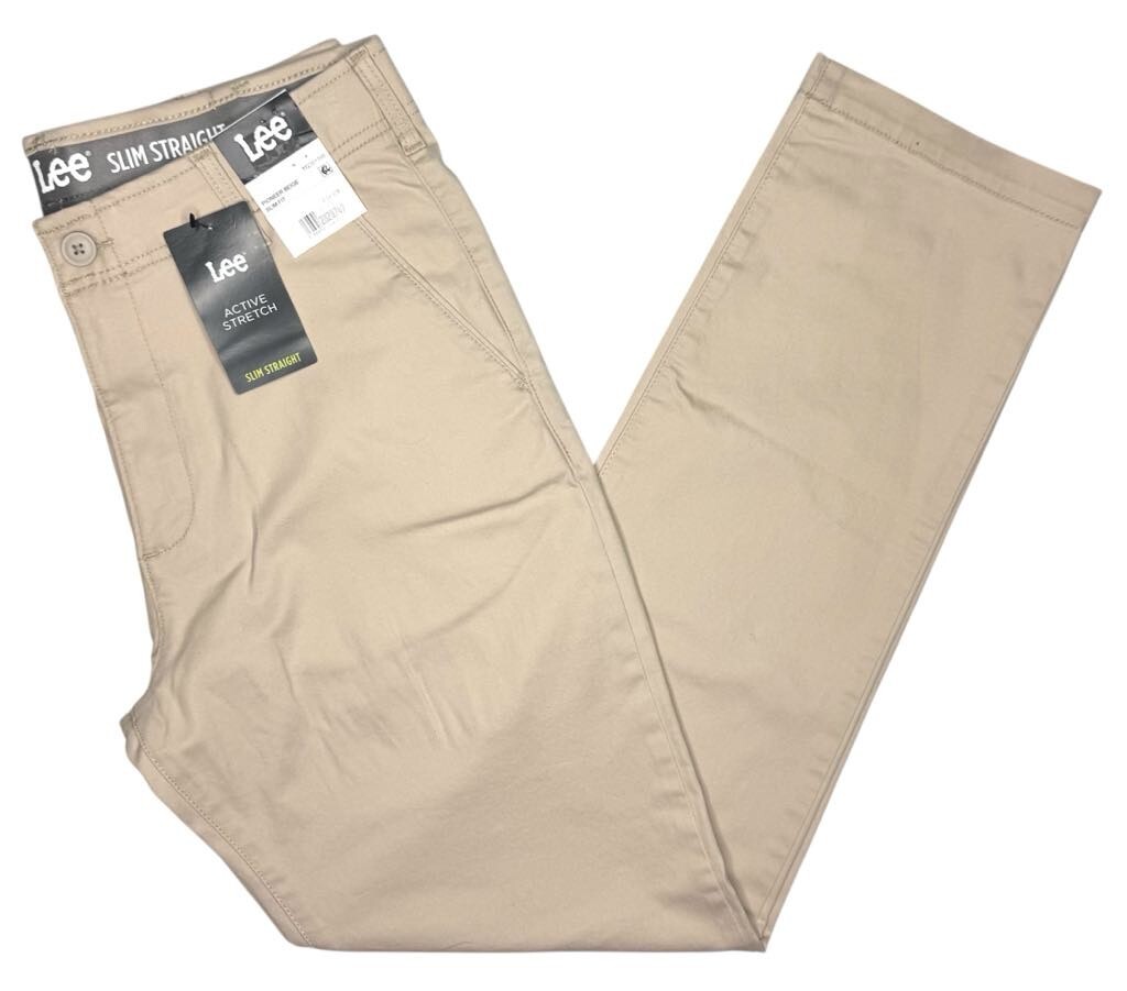 Lee #11709 NEW Men’s Active Stretch Motion Flex Waistband Slim Straight Pants