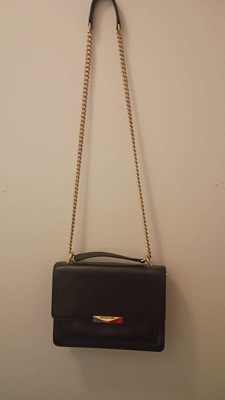 Michael Kors Black Shoulder Bag, Gold Hardware Chain Must See