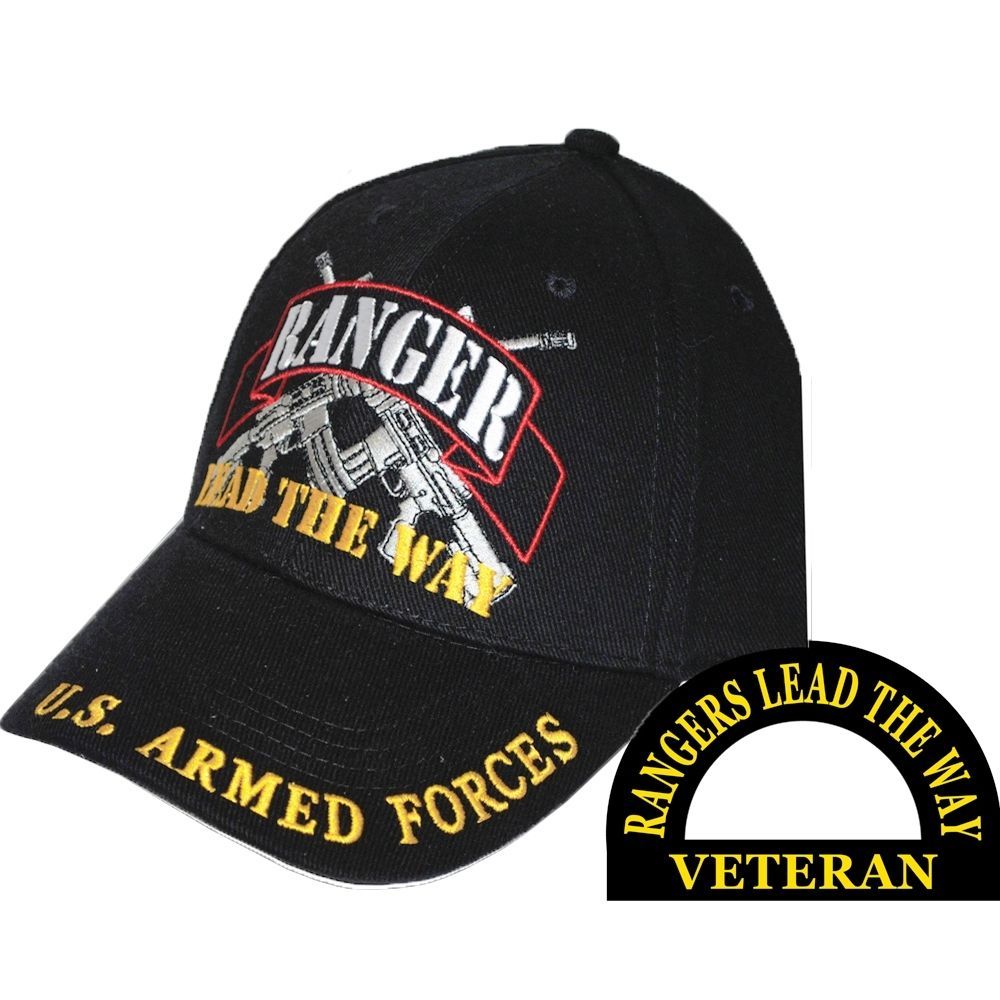 US ARMY RANGER VETERAN EMBROIDERED BASEBALL CAP HAT LEAD THE WAY