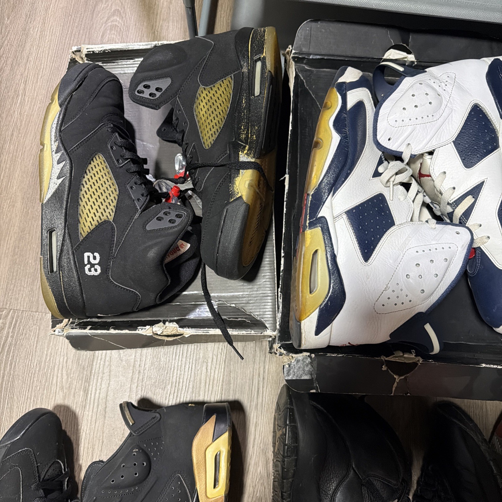 Air Jordan Bundle Lot 10 Pairs For Restoration Vintage OG Box Sizes 10-14 Bred