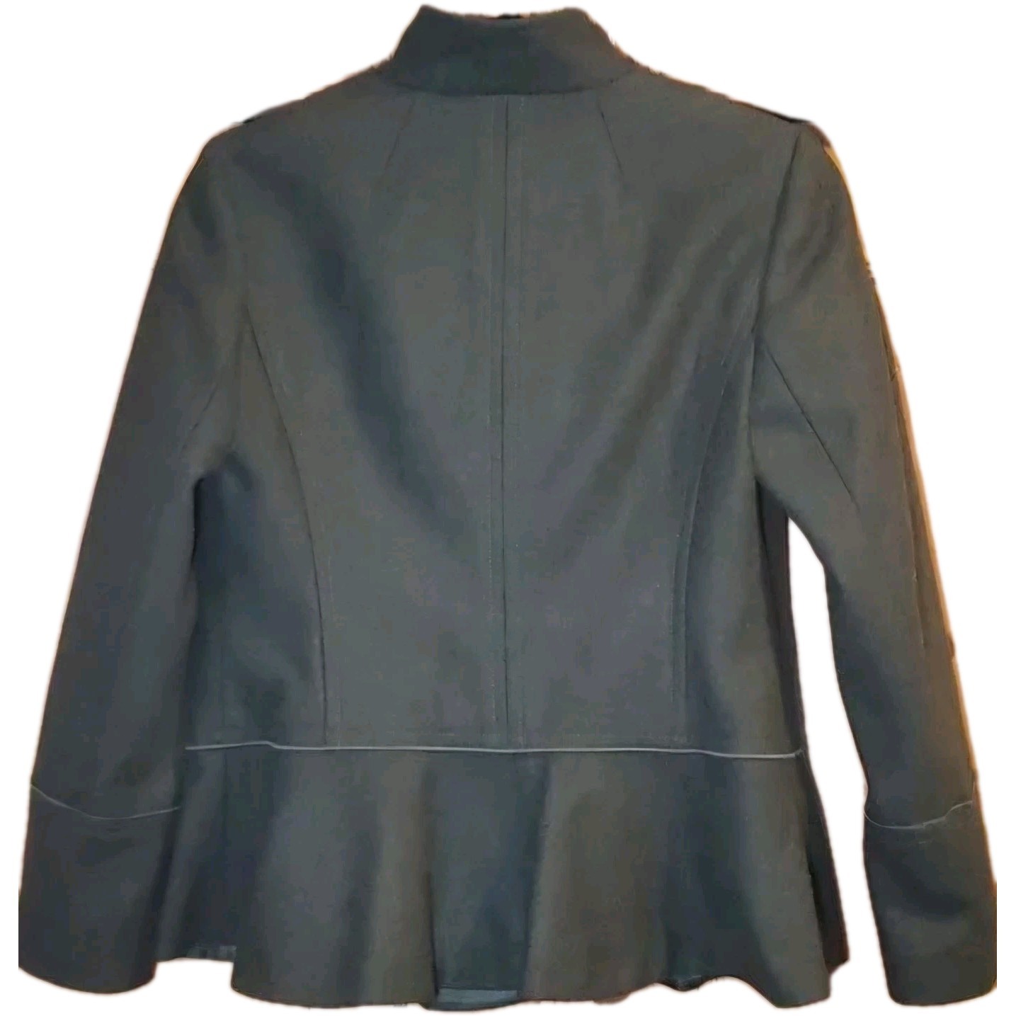 Banana Republic Mario Bellucci Wool Military Peplum Coat Double Breasted Sz Med