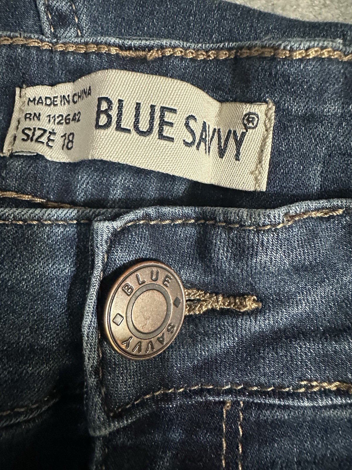 Blue Savvy Shorts Womens Size 18 Blue Bermuda Jean Distressed Stretch Denim