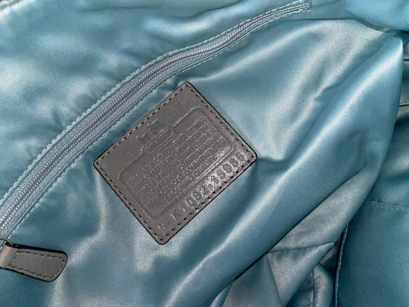 Coach Madison Dotted Logo Monogram Sophia Satchel Leather Gray