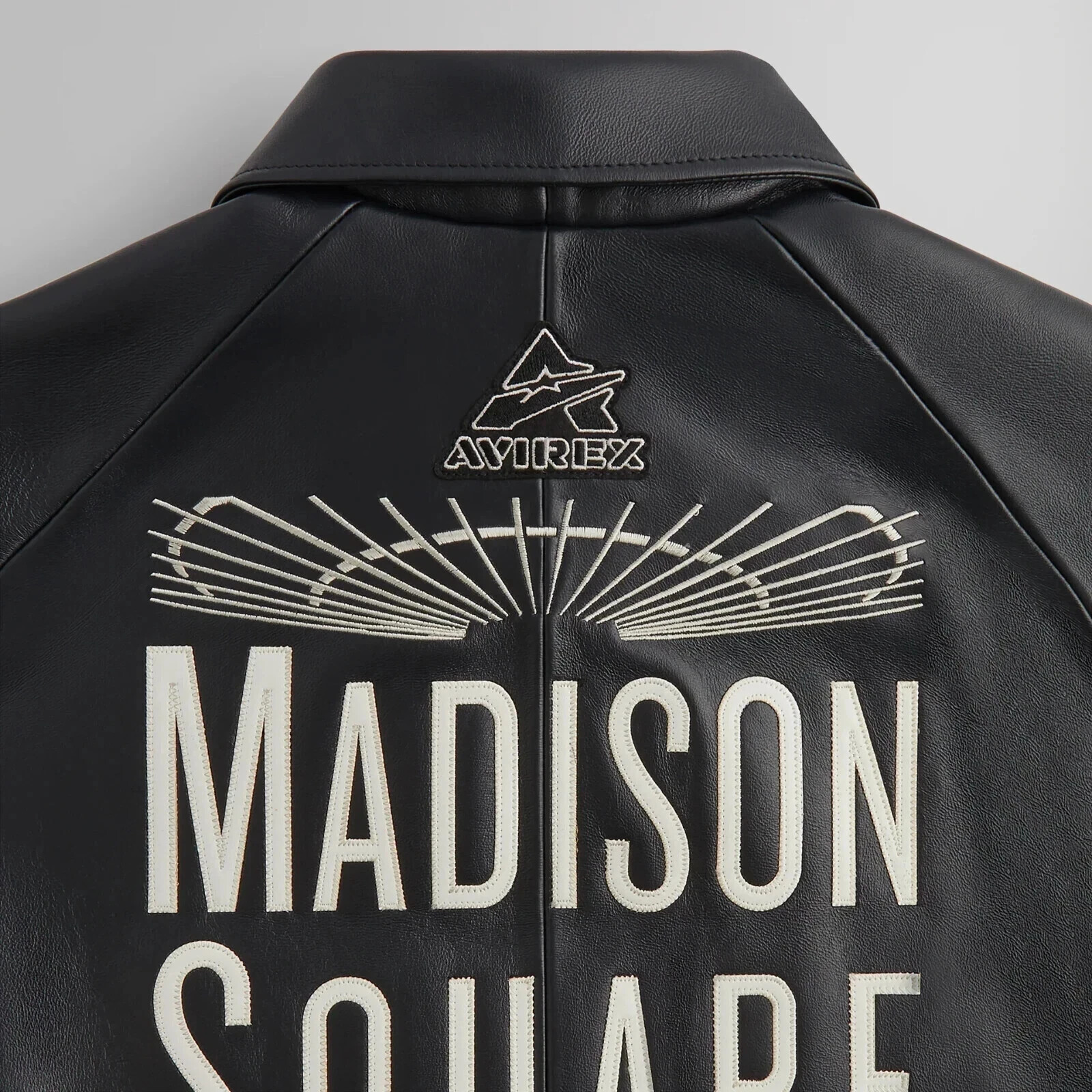 Avirex Knicks x Rangers Madison Square Garden Leather Varsity Jacket NWT