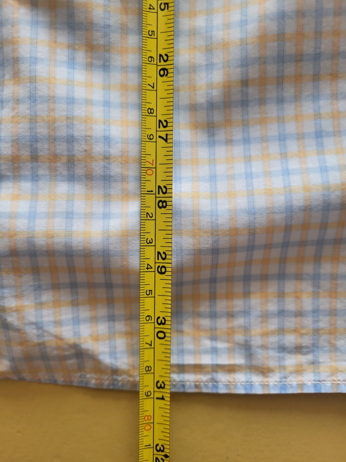 Corporate Image Men’s Plaid Button-Up Shirt Blue Yellow White Tailored Tom Jones
