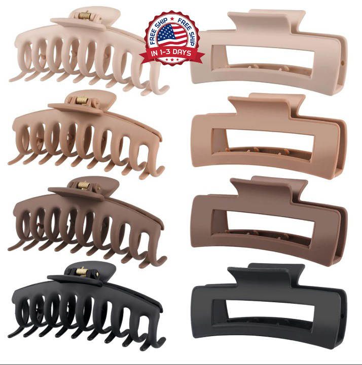 Large Matte Hair Claw Clips 4.3 Inch Strong Hold Hair Accessories for Women