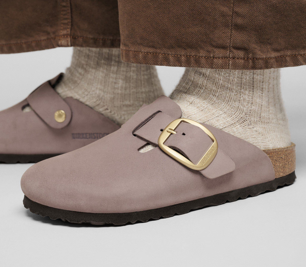 Birkenstock Boston Big Buckle Nubuck Leather Women’s Clog Sandals -Narrow 37-41