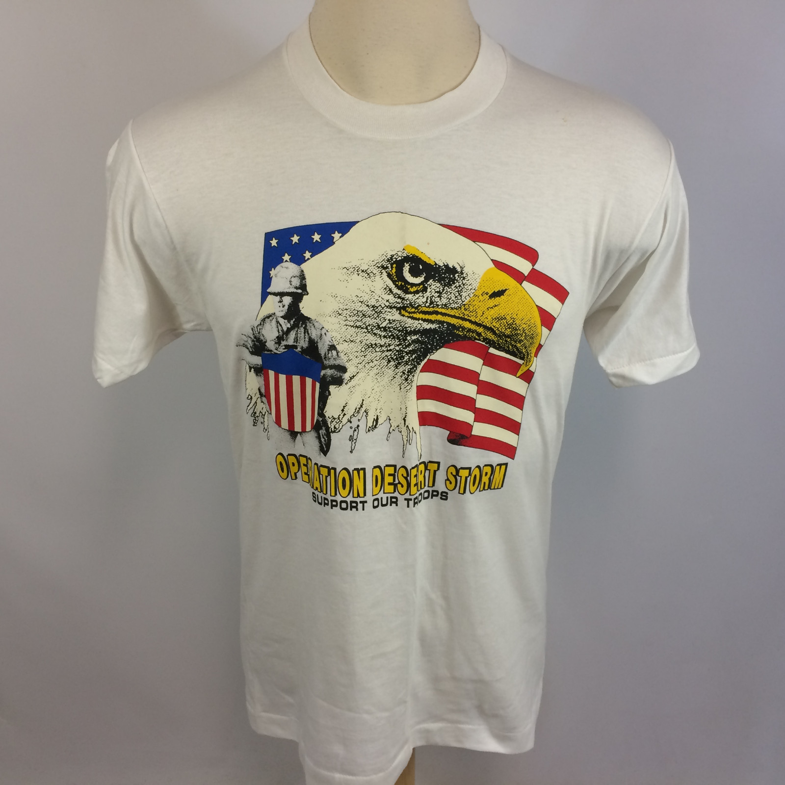 Deadstock NOS Vtg Desert Storm War T Shirt US Military Army Air Force 80s 90s
