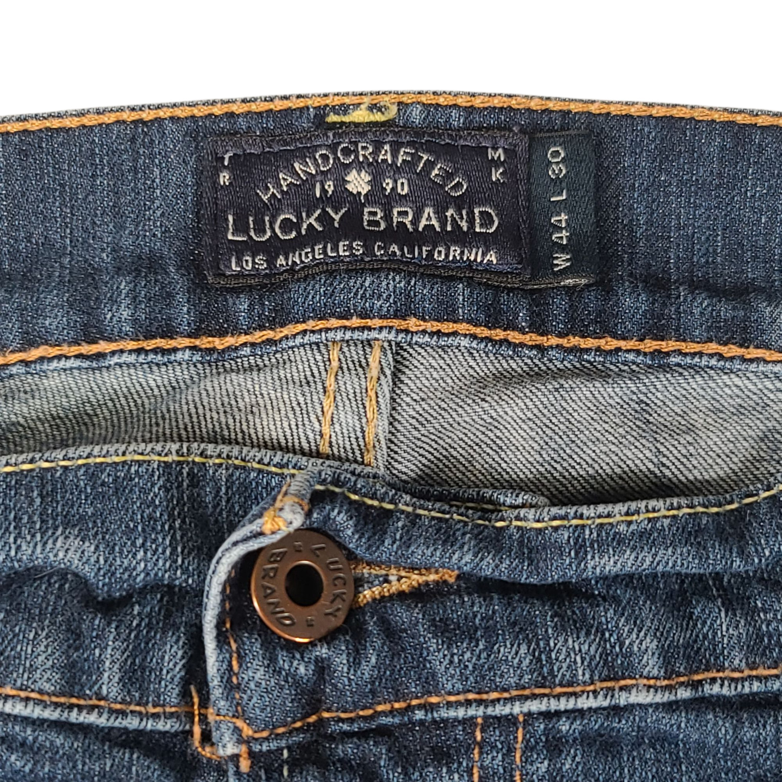 Lucky Brand 181 Relaxed Stretch Rugged Blue Denim Jeans Mens 44×30 (42×27)