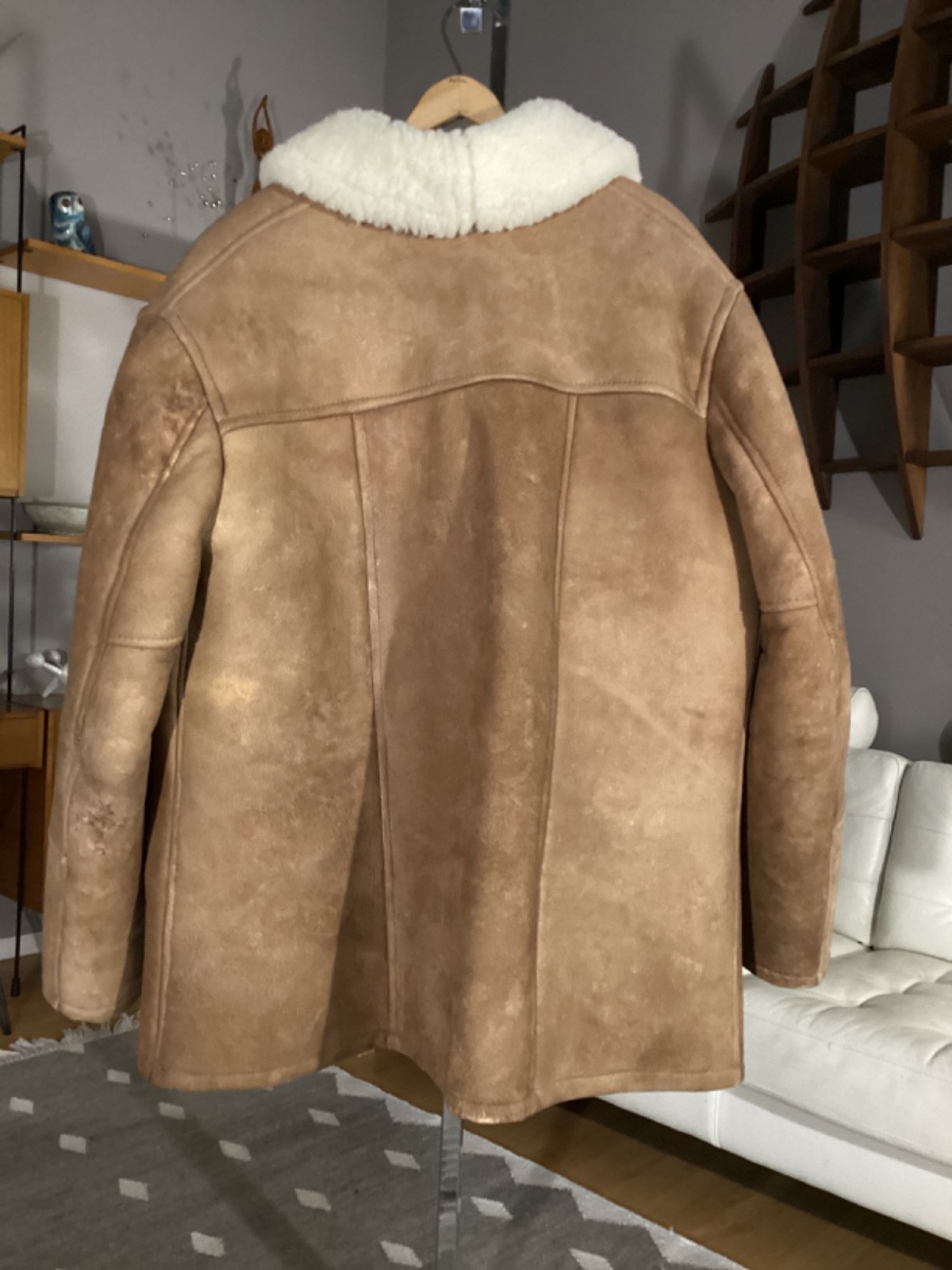 Vintage Men’s Heavy Sheepskin / Leather Western Rancher Plainsman’s COAT sz XL