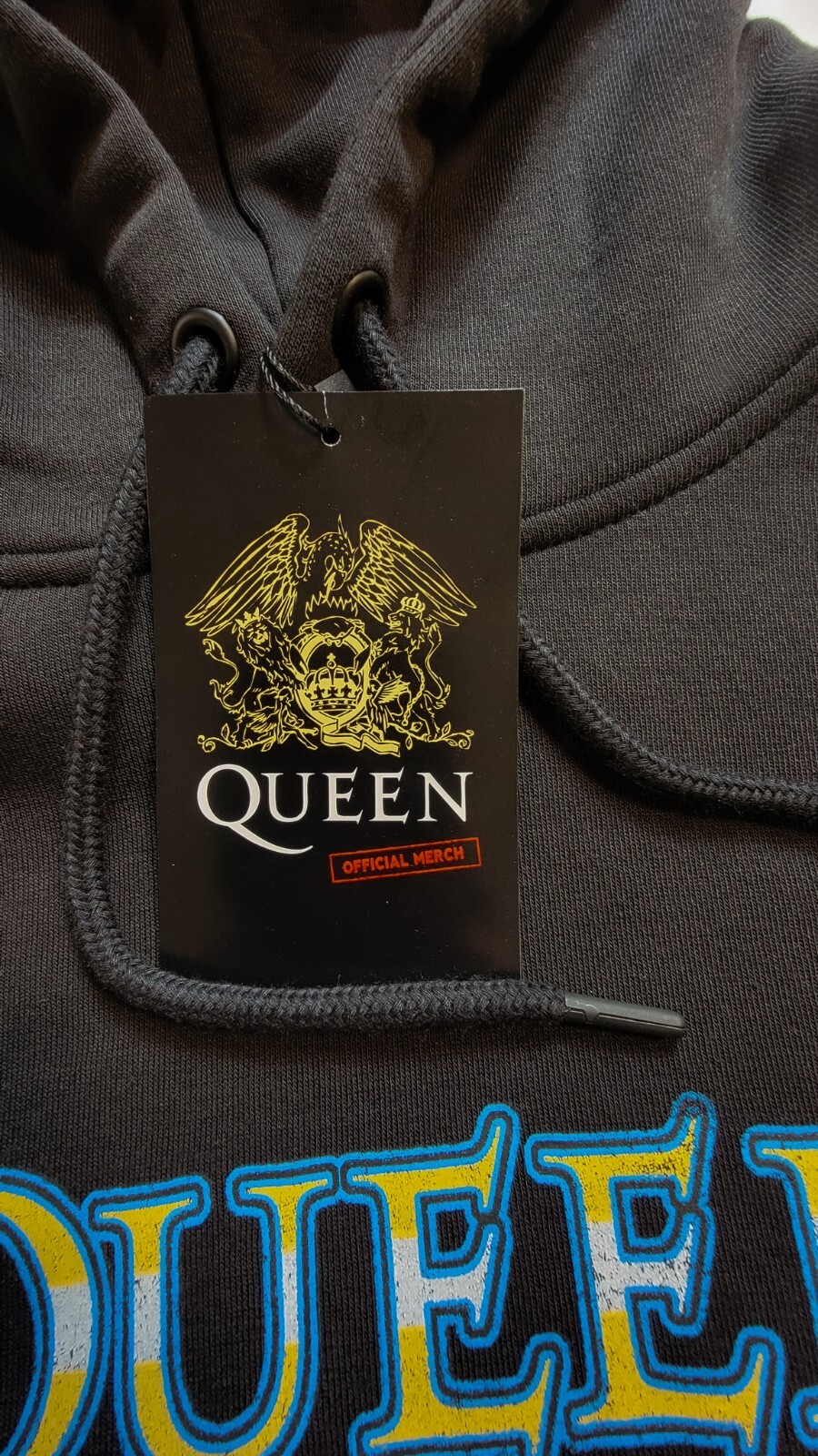 NWT Men’s QUEEN Official Merch Hoodie Premium Rock n Roll Sweatshirt Black