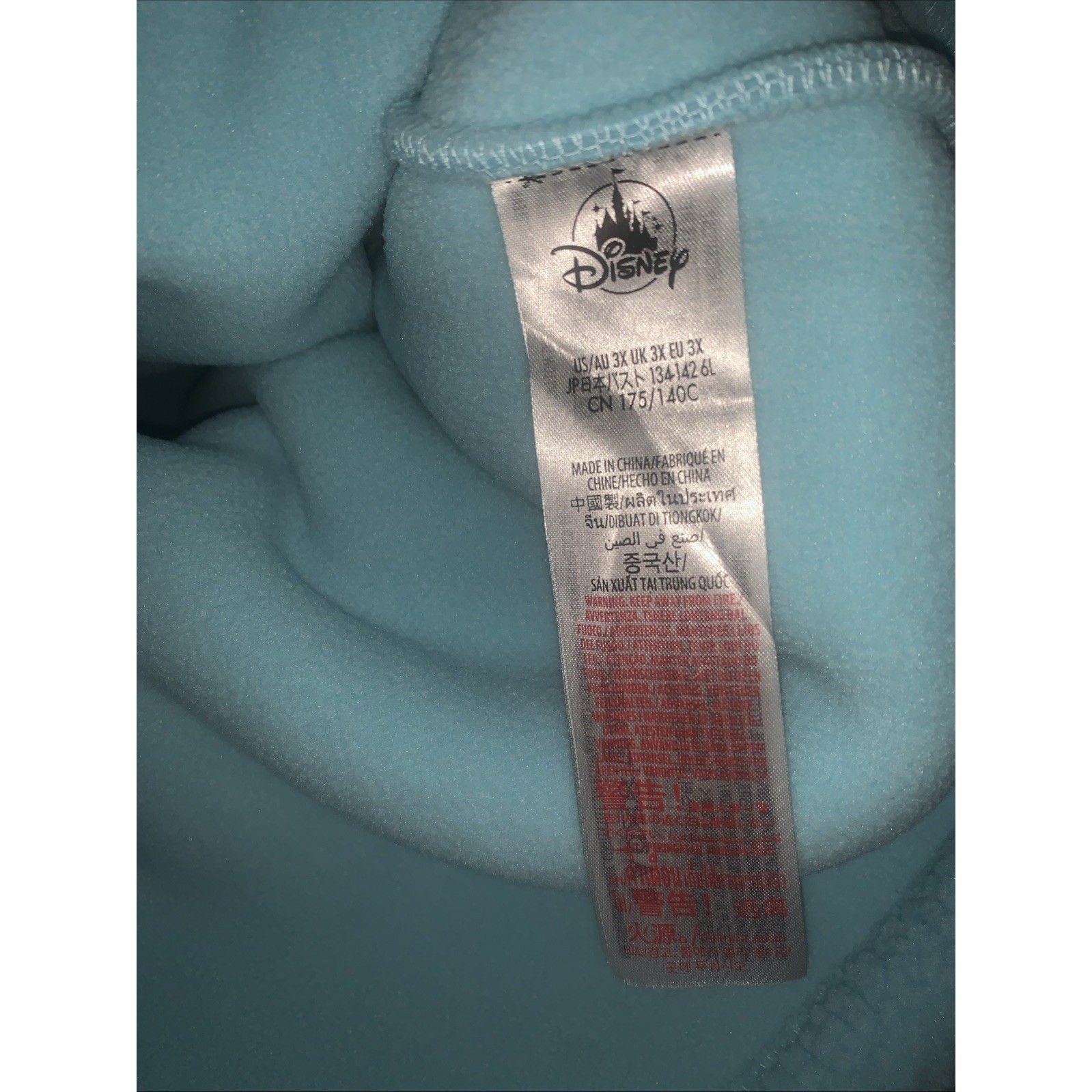 Disney Parks Mickey Mouse Peace Sign Blue Fleece Women’s 3X Sherpa 1/4 Zip NEW