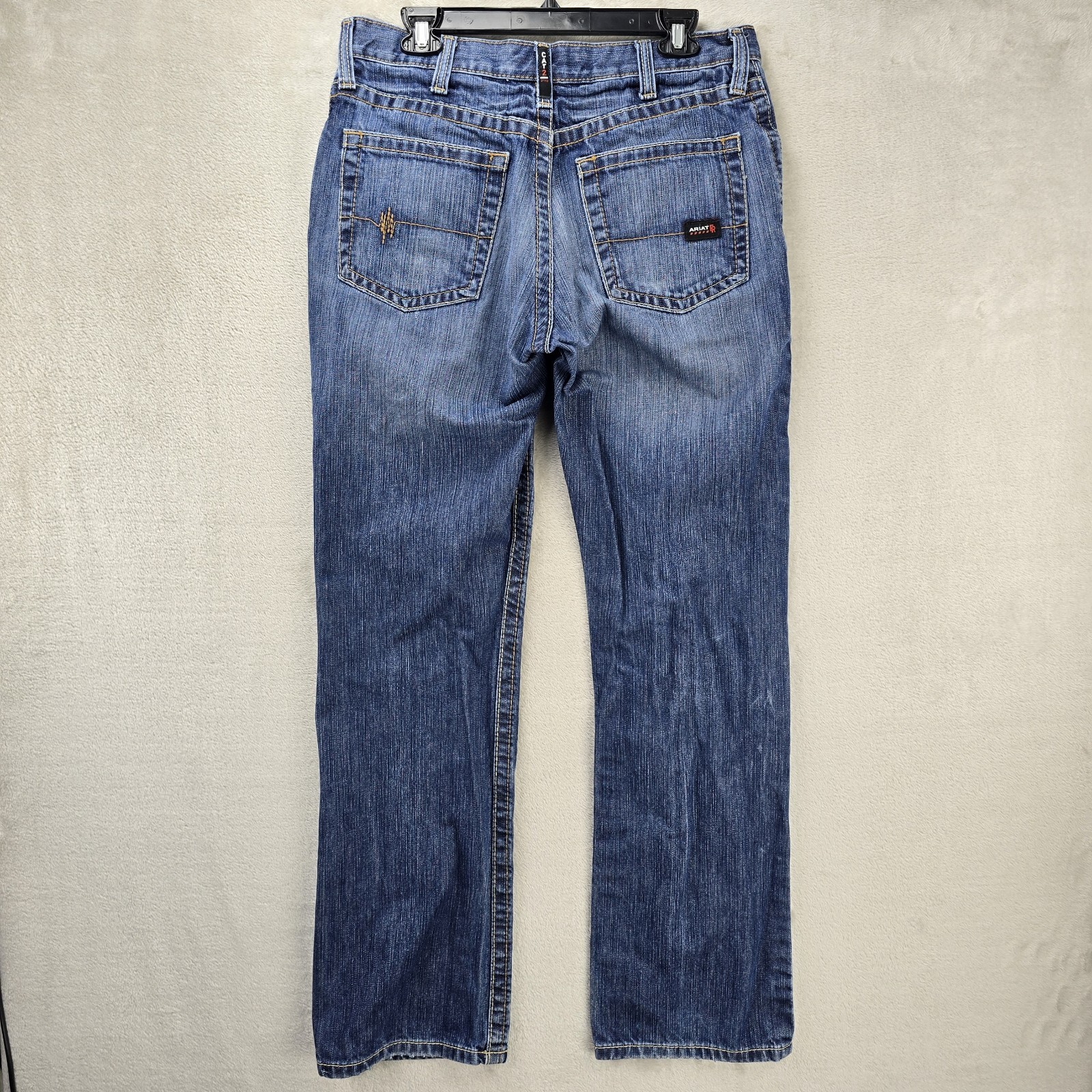 Ariat Work FR M4 Low Rise Boot Cut Jeans Mens 33×34 Blue Flame Resistant CAT 2