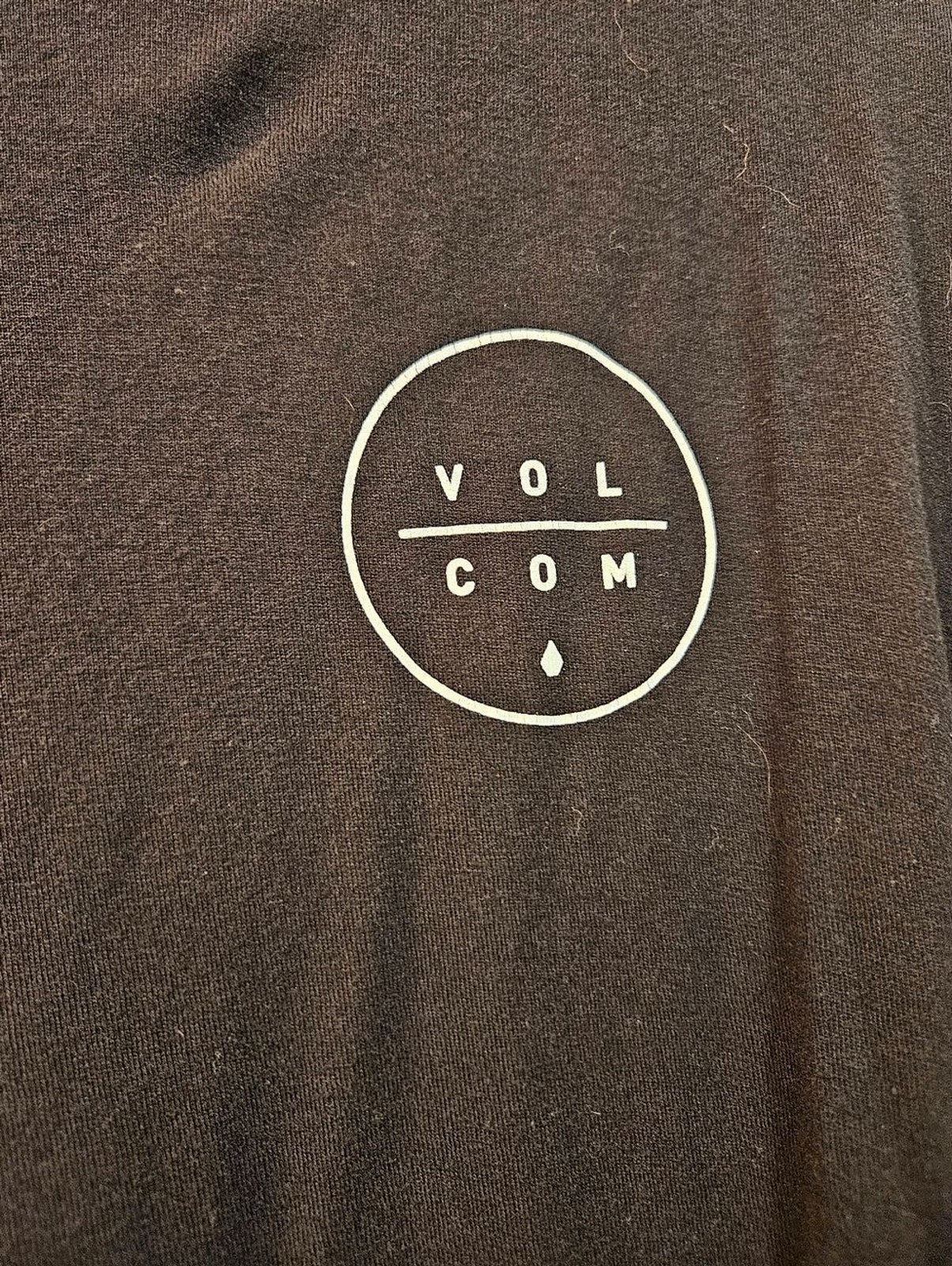 Volcom Men’s Long Sleeve Tee in Black with White Logo
