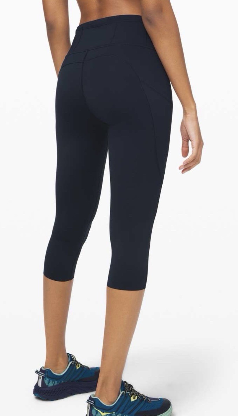 Lululemon Fast and Free Crop II High-Rise 19” Leggings Size 10 True Navy W6BCUS