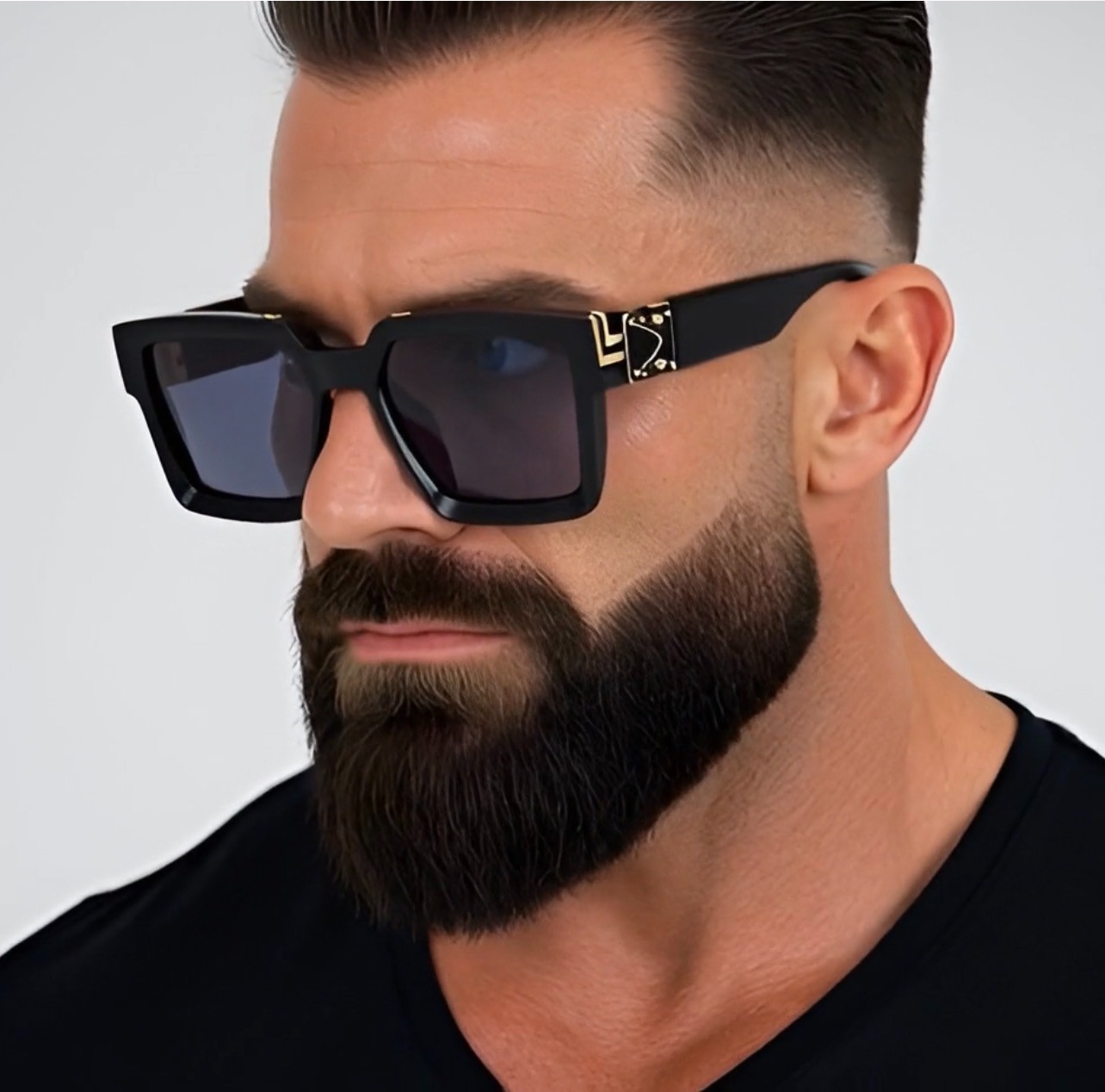 MEN OVERSIZED THICK SHADES SQUARE SUNGLASSES RETRO DESIGNER FASHION CLASSY 2023
