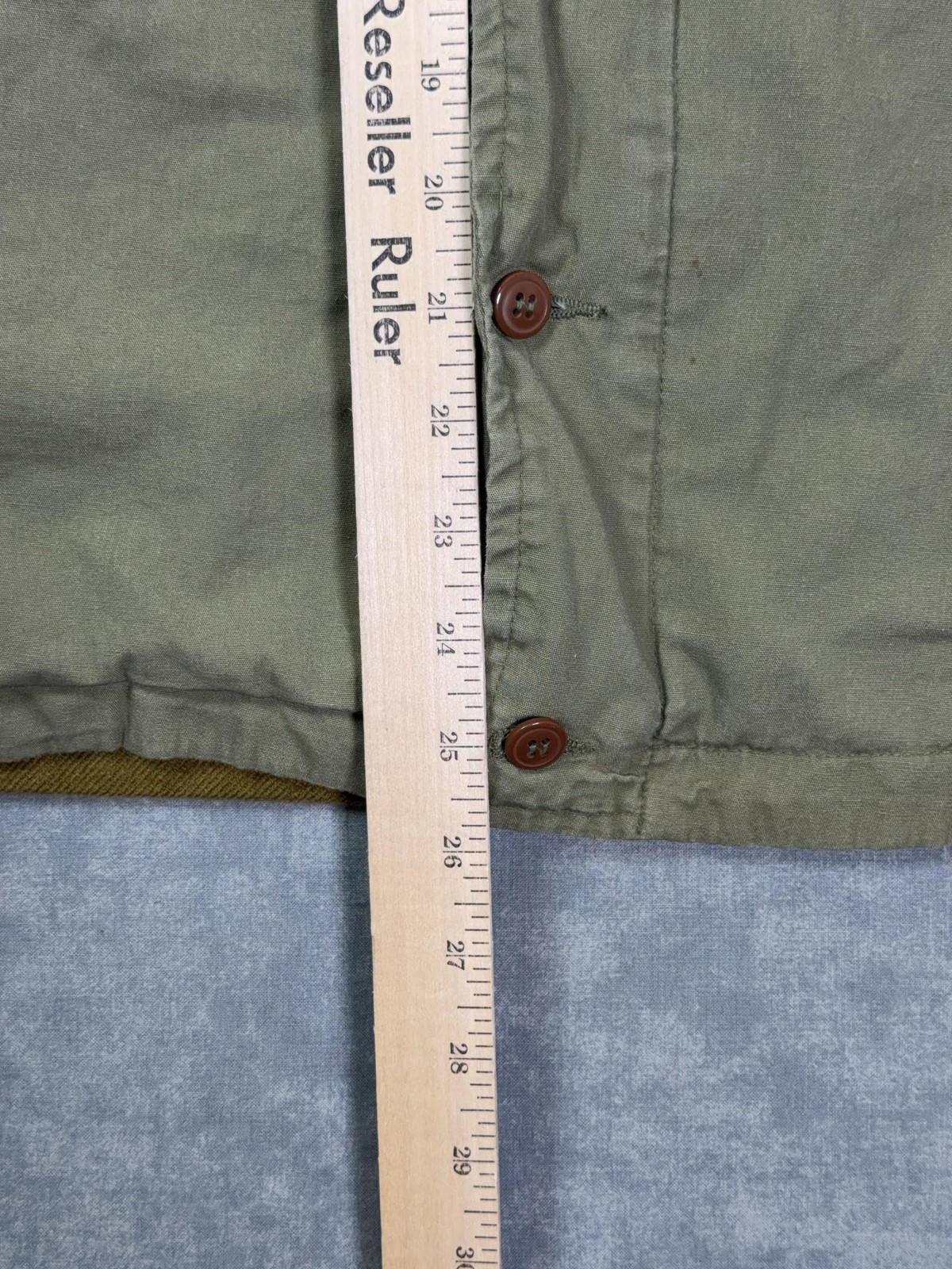 Mil-Tec Jacket Mens 46 Green Field Military Cotton Canvas Lined Button Pockets