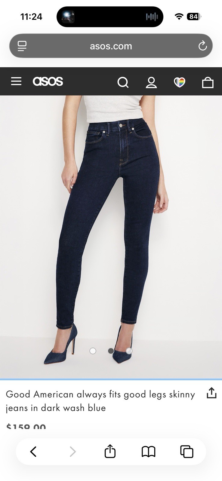 Good American Jeans Always Fits Good Legs Skinny Sculpting Size 14-18 Deep Blue