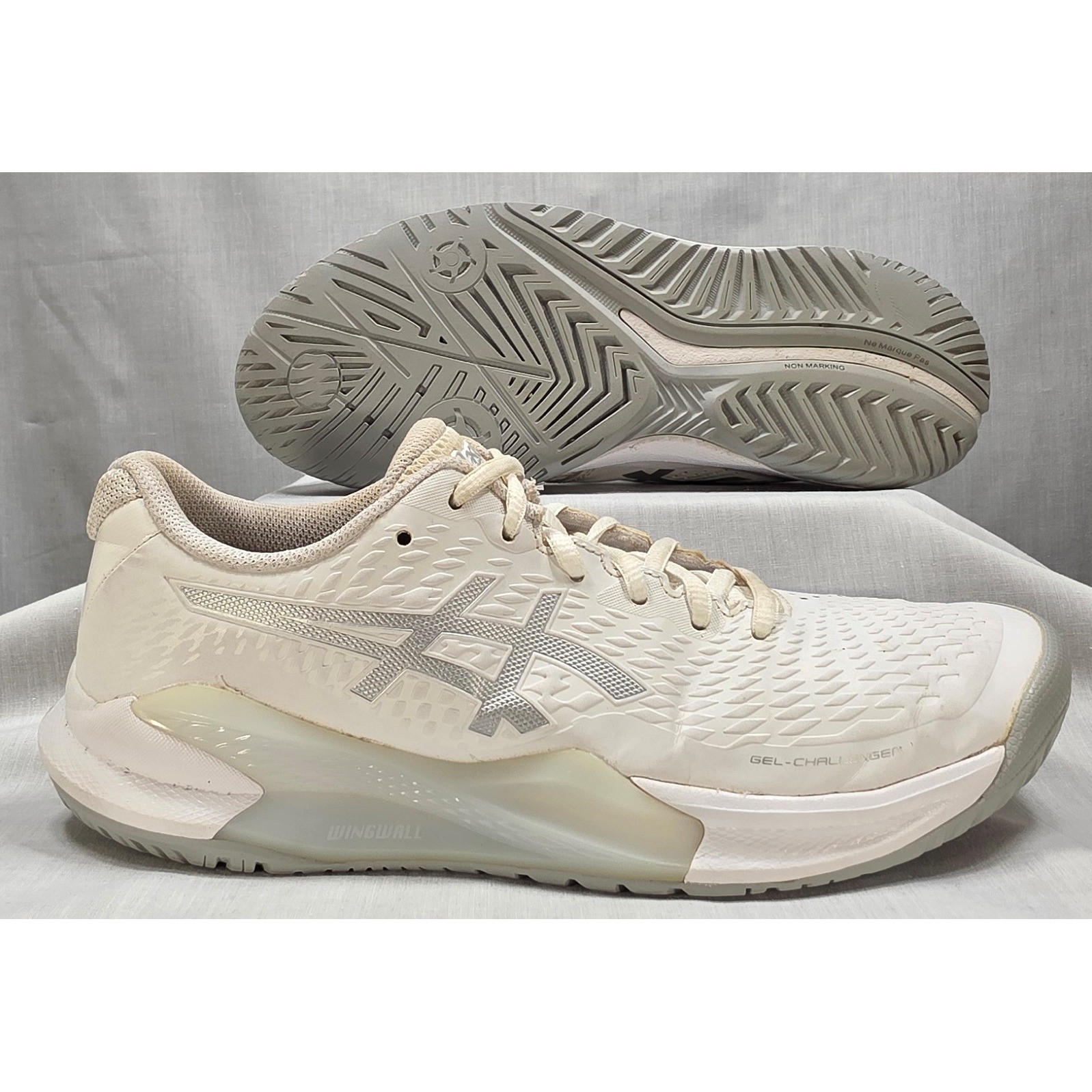 Asics Gel-Challenger 14 Fawn White Tennis Shoes 1042A231 Womens 8.5
