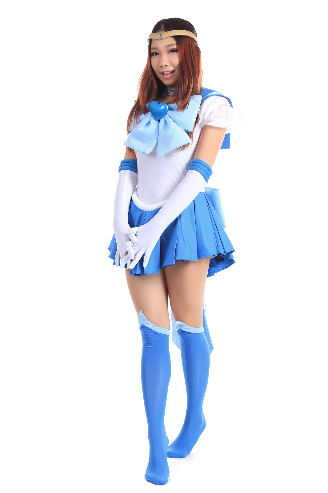 Sailor Moon Cosplay Custome Super S Sailor Mercury Mizuno Ami Fighting V3 Set