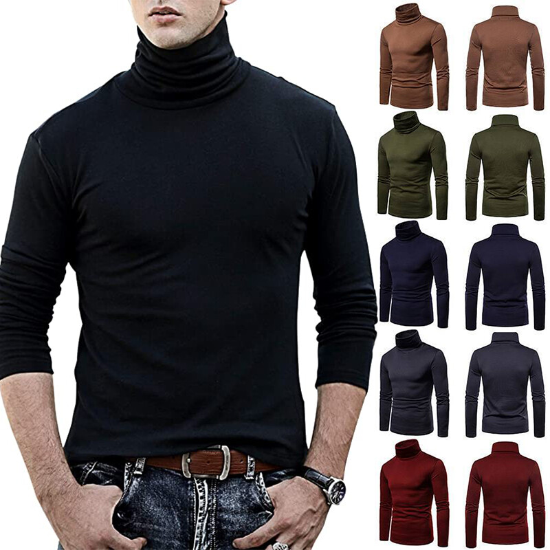 Men’s Thermal Long Sleeve Compression Shirts Turtleneck Winter Base Layer Top US