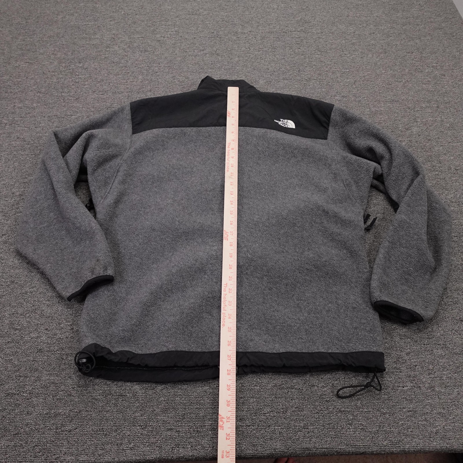 The North Face Jacket Mens Large Gray Black Denali Fleece Full Zip Pockets