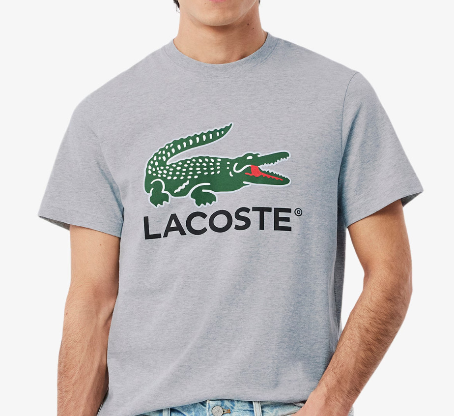 Lacoste T-Shirt Men’s Regular Fit Graphic Print Large Croc Short Sleeve Crewneck