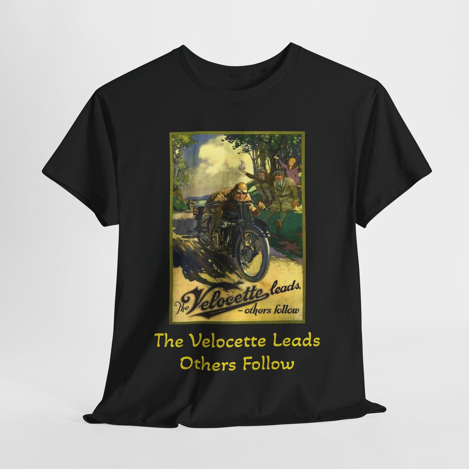 Vintage Velocette Motorcycle Unisex Heavy Cotton Tee – Retro Biker Tee Shirt,