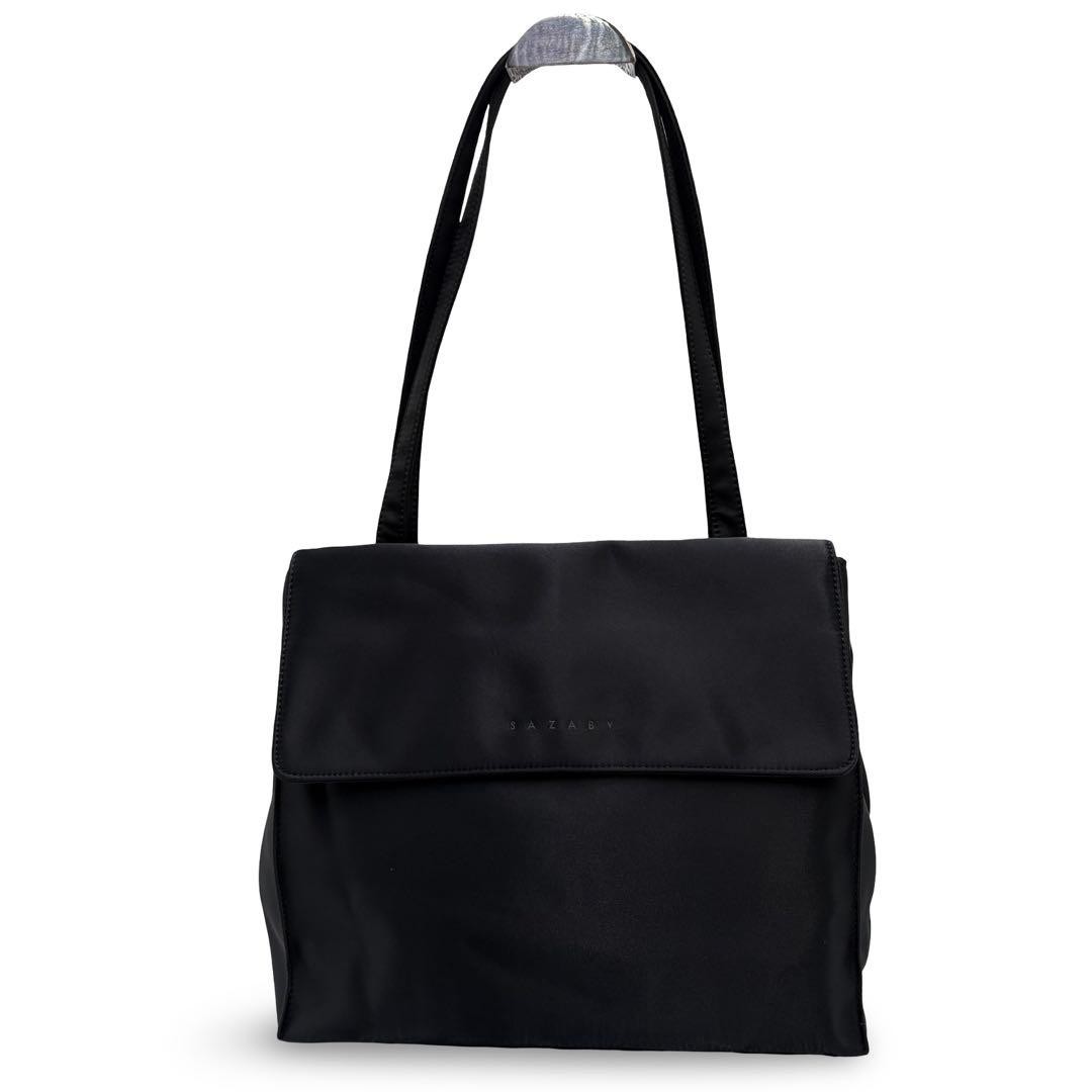 Sazaby Y2K Black Nylon Shoulder Bag Tote Japan Used 0713994