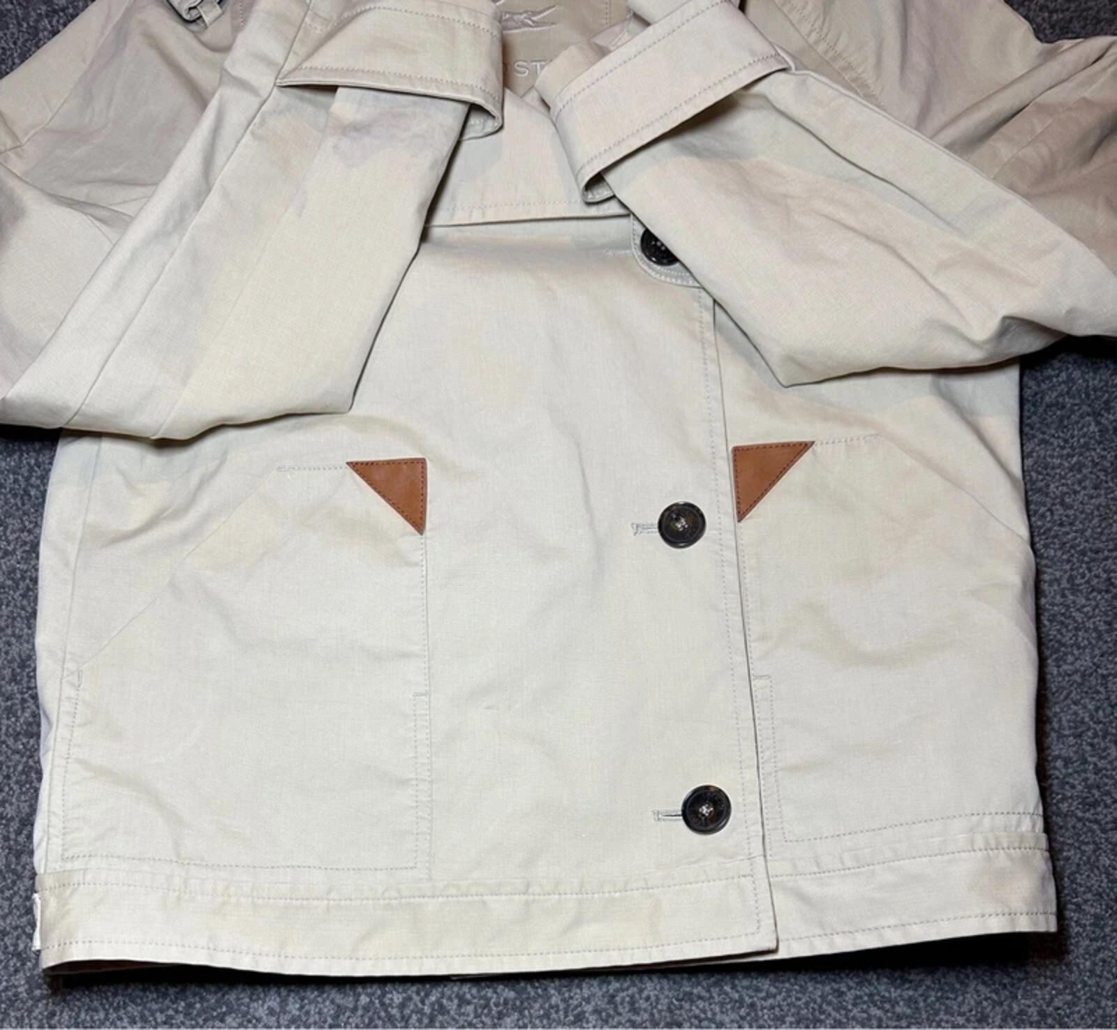 Lacoste Cropped Beige Trench Jacket Cotton Mac