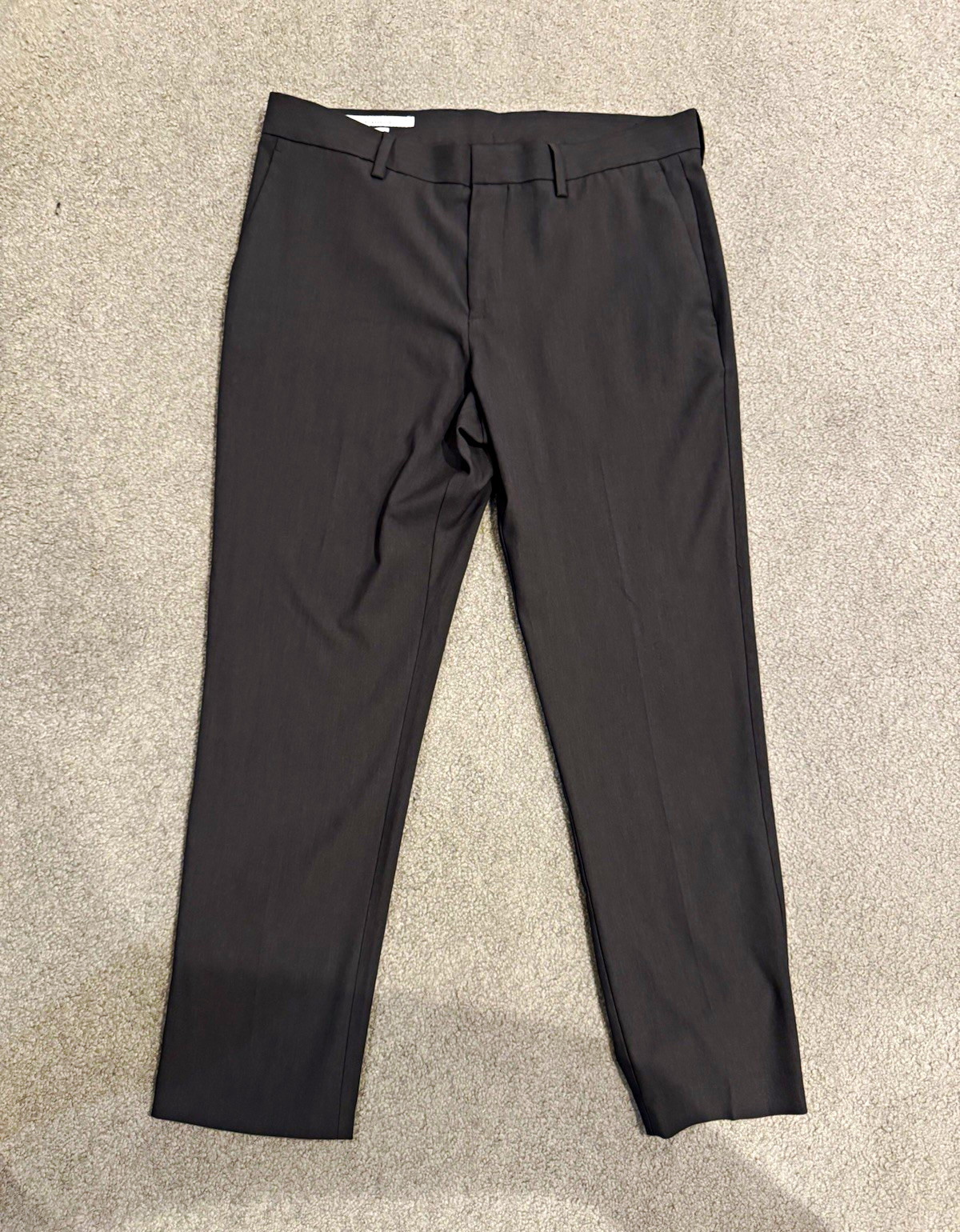 Perry Ellis Portfolio Men’s Black Twill Dress Pants Slim Fit Flat Front 34W