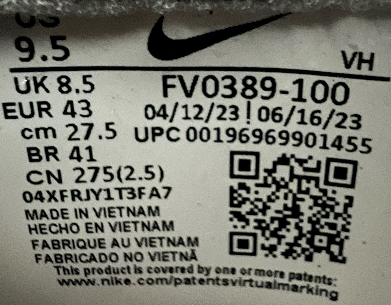 Nike Dunk Low “Smoke Grey Gum” Gray/White/Black Low Top Sneaker FV0389-100