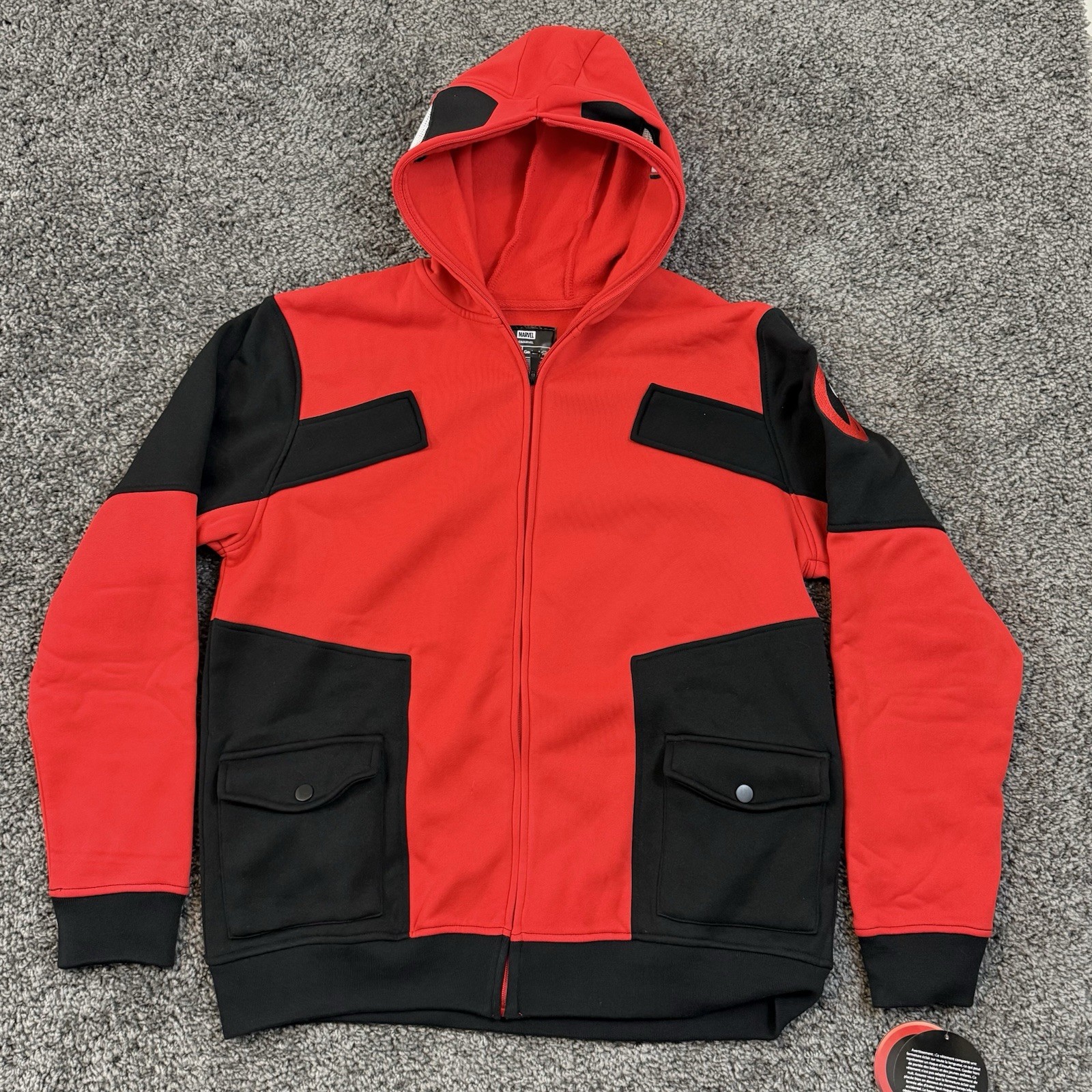 Geeknet Marvel Deadpool Cosplay Unisex Hoodie XL NWT Full Zip Face Mask