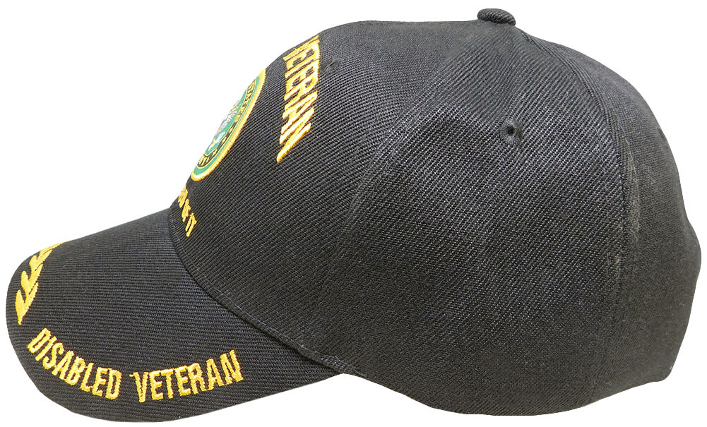 U.S. Army, Disabled Veteran, Emblem on bill, black hat, licensed *
