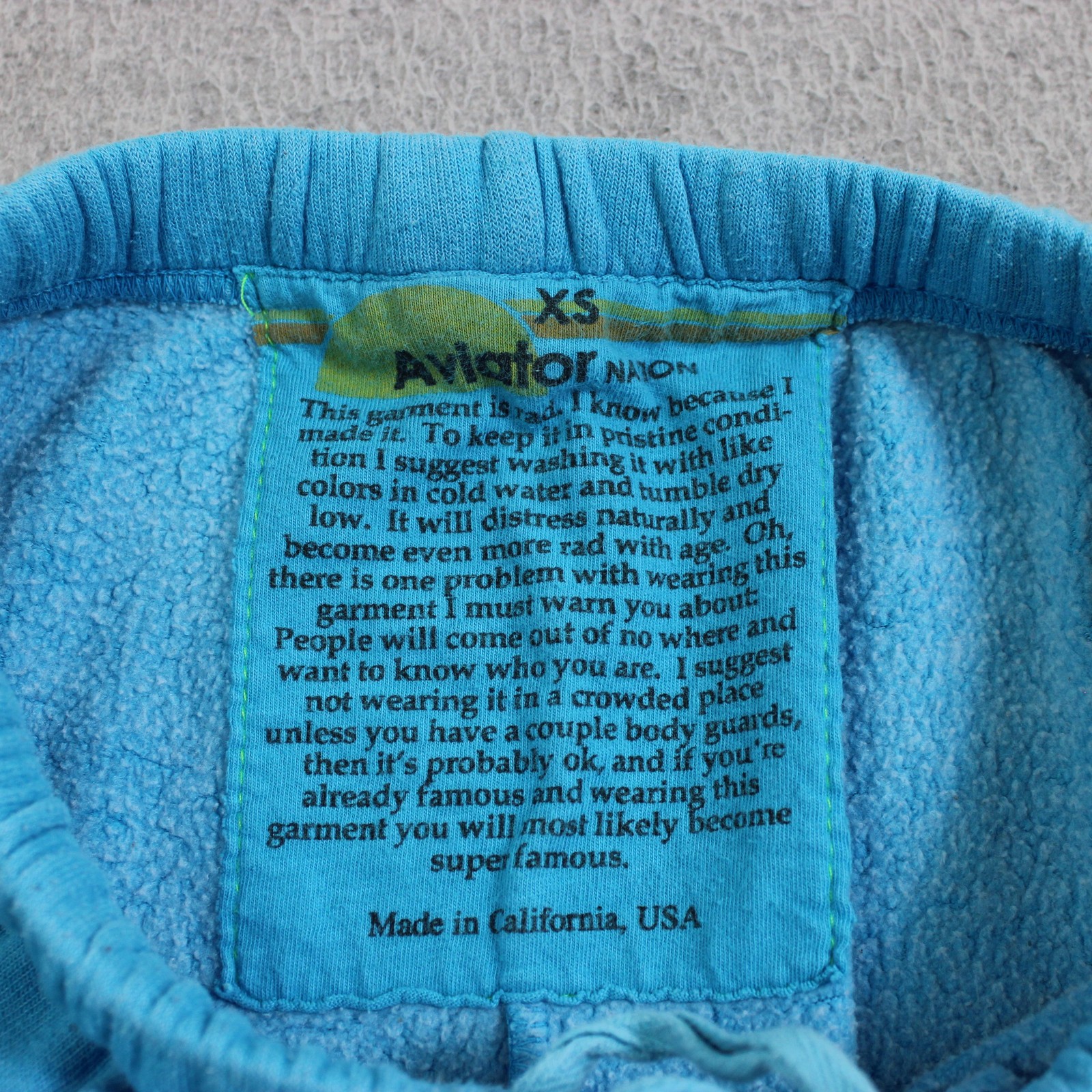 Aviator Nation Hoodie Sweatpants Set Women XS Blue Outside Lands Music Festival