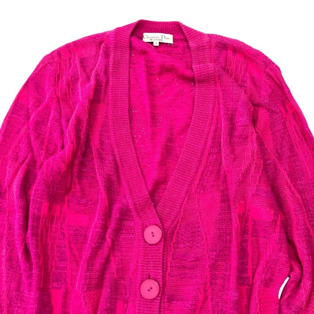 Rare Christian Dior PRET-A-PORTER Cardigan M Knit Silk, Cotton, Rayon Pink